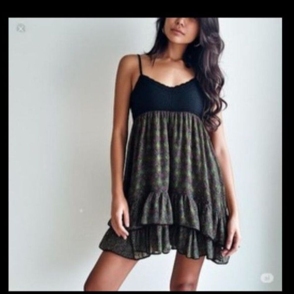 Vintage Crocheted Babydoll Dress Spaghetti Strap Boho Whimsygoth Y2K Women's S